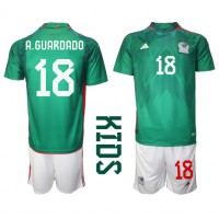 Meksiko Andres Guardado #18 Koti Peliasu Lasten MM-kisat 2022 Lyhythihainen (+ Lyhyet housut)